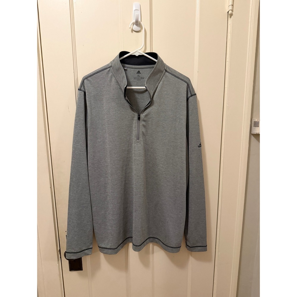 Adidas Golf Mens XL Quarter Zip Pullover Heather Grey Performance Sweatshirt